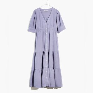 Madewell Lavender Button-Down Maxi Dress